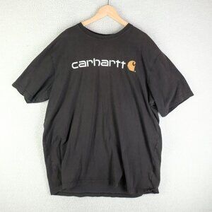 Carhartt T Shirt Mens 2Xl Xxl Black Spell Out Double Sided Short Sleeve Worn